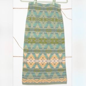 Peruvian Connection Maxi Skirt w/ Aztec Print XS